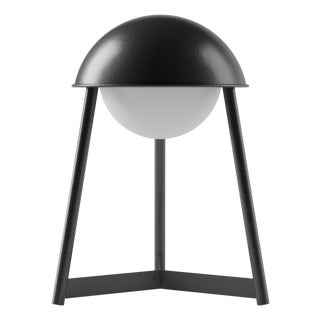 HELMET Rechargeable Cordless LED Table Lamp, 3-Levels Brightness Touch Sensor Control, Black For Sale