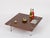 Gorgeous and unique large square coffee table in beautiful rosewood and chrome-plated metal. This stylish table was...