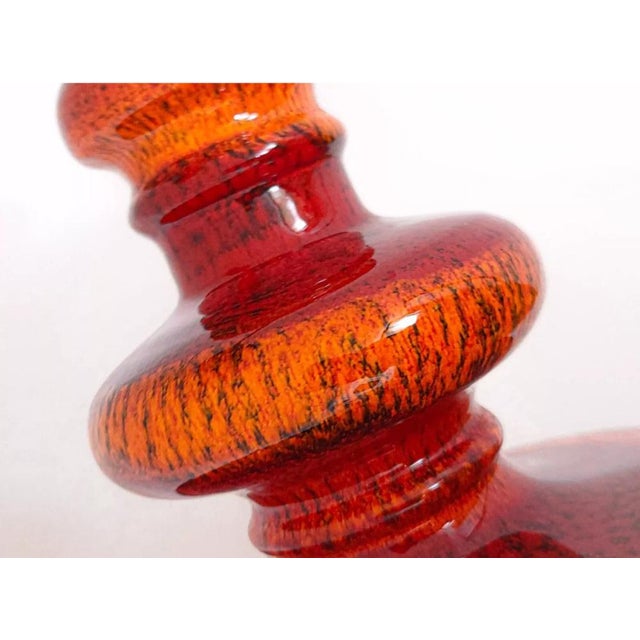 1970s Mid-Century Fat Lava Pottery Pendant Lamp, West Germany, 1970s For Sale - Image 5 of 6