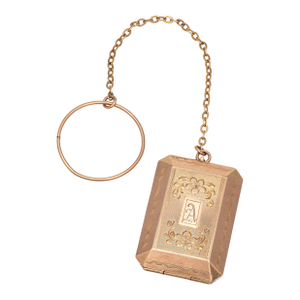 Antique Victorian Finger Ring Chatelaine Pill Box Pendant 10k Rose Gold Jewelry
