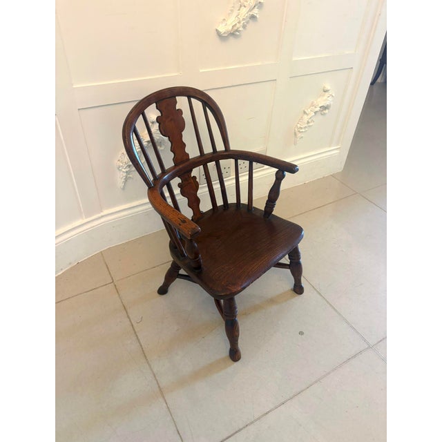 Antique Georgian Elm Children's Windsor Armchair, 1800 For Sale - Image 13 of 13