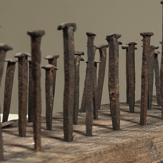 Early 20th Century Antique Untitled Found Art Brutalist Nail Assemblage (Outsider Art) For Sale - Image 5 of 10