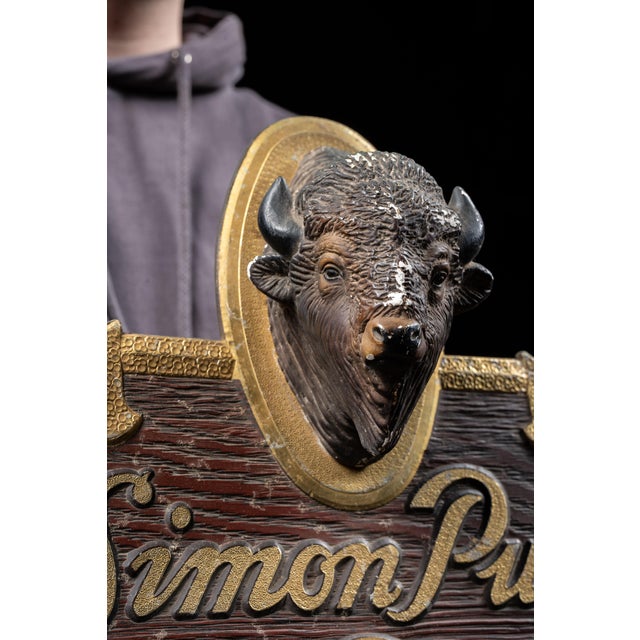Simon Pure Beer Ale Buffalo Head Advertising Sign For Sale In Chicago - Image 6 of 7
