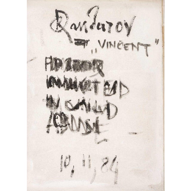 Black 1980s Robert Dandarov "Vincent" Oil on Masonite For Sale - Image 8 of 10