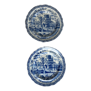 Antique English Staffordshire Plates, a Pair