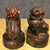 Brown Pair of Vintage Gilt Bronze Foo Dogs – Guardian Lions on Drum Bases For Sale - Image 8 of 9
