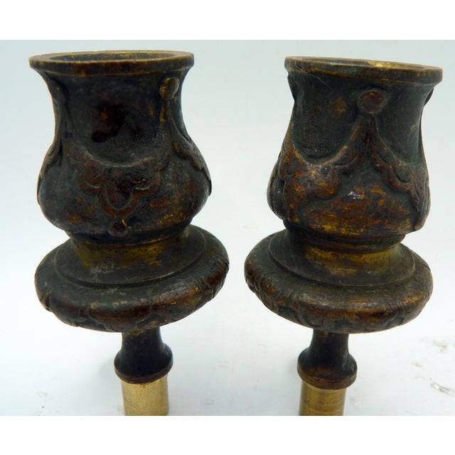 Baroque Antique French Cast Bronze Chandelier Elements Converted to Lamp Finials - a Pair For Sale - Image 3 of 5