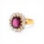 Antique Belle Époque Ring 18k Gold - 2.5ct Rubellite Garnet & 1ct Old Cut, Size 6.5 For Sale - Image 4 of 9