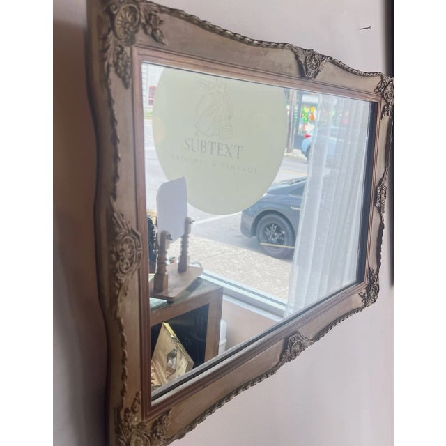 Wood 1970s Art Deco Ornate Carved Wood Mirror For Sale - Image 7 of 11