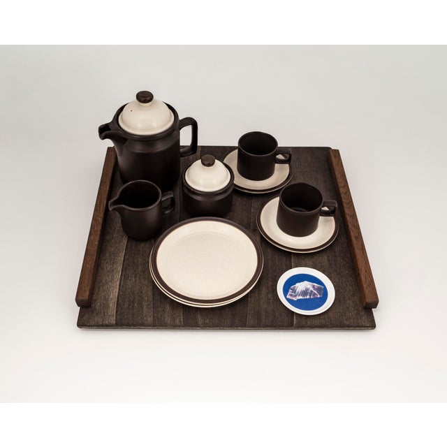 Brutalism Tête-À-Tête for Two on Wooden Tray from Doverstone & Fürstenberg, 1960s For Sale - Image 11 of 14