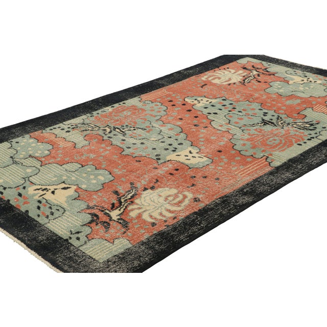 Rug & Kilim Vintage Zeki Müren Art Deco Rug in Pink With Abstract Patterns From Rug & Kilim For Sale - Image 4 of 7