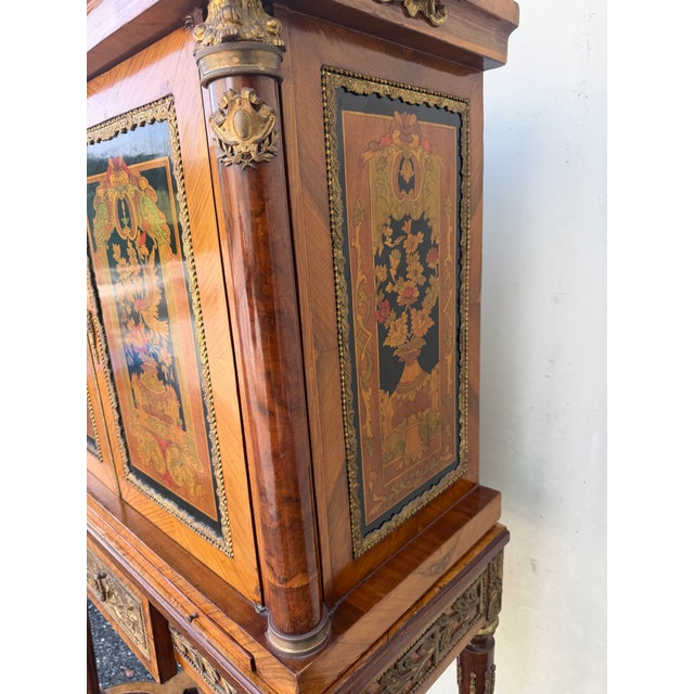 A Late 18th Century Dutch Mahogany and Floral Marquetry Cabinet on Stand, For Sale - Image 13 of 18