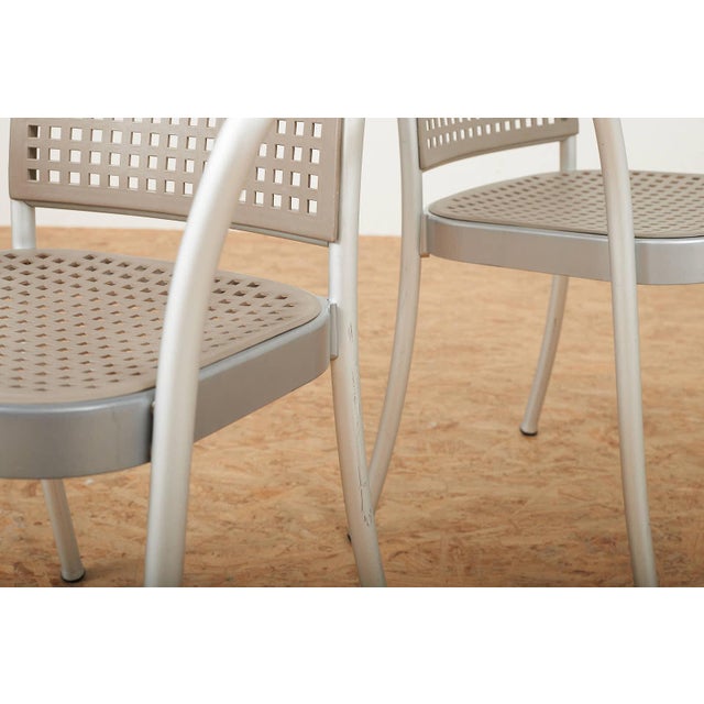 Silver Chair with Frame in Matte Aluminum by Vico Magistretti for De Padova, 1989 For Sale - Image 9 of 13