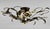 Mid-Century Modern Vintage Italian Florentine Style Gilt Wrought Iron Flush Mount Ceiling Light For Sale - Image 3 of 18