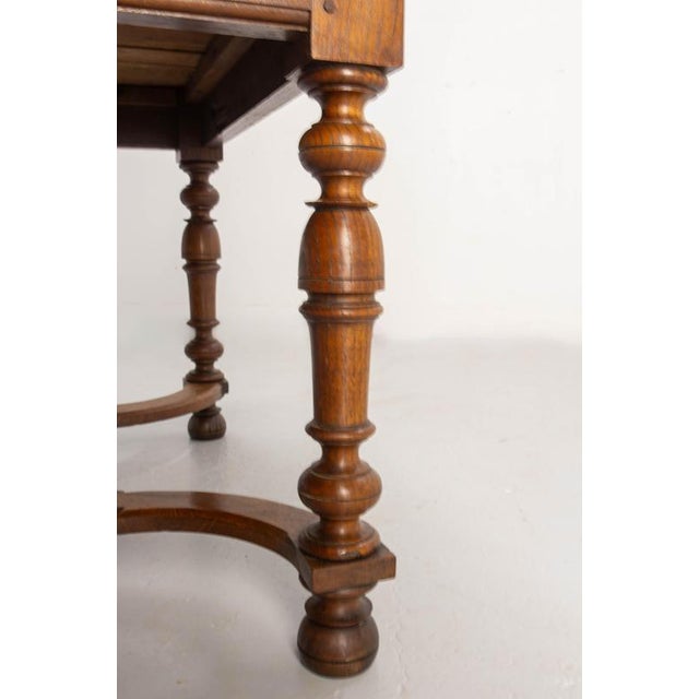 19th Century Louis XIII French Square Oak Table with X-Shaped Crossbar, 1890s For Sale - Image 13 of 16