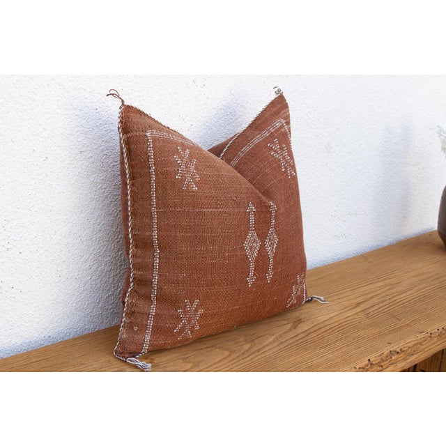 Moroccan Rusted Lantern Cactus Silk Moroccan Pillow For Sale - Image 3 of 7
