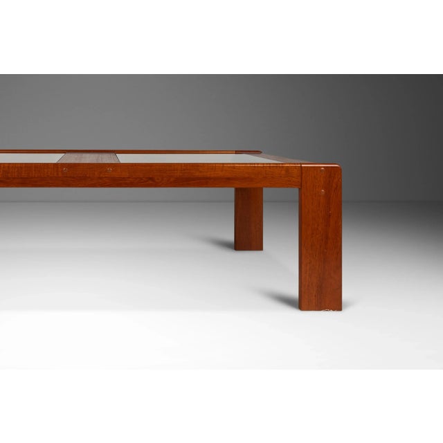 Burnt Orange Danish Modern Low Profile Coffee Table in Teak W/ Glass Top by Skrillinge Mobelfabrik, Denmark, C. 1970s For Sale - Image 8 of 12