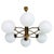 Mid-Century Modern Brass and Opaline Glass 6-Globe Chandelier, 1960s For Sale - Image 10 of 10