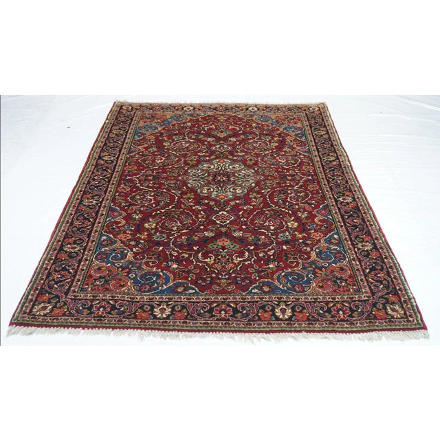 1940s Vintage Sarouk Rug 4'2'' x 6'6'' For Sale - Image 9 of 11
