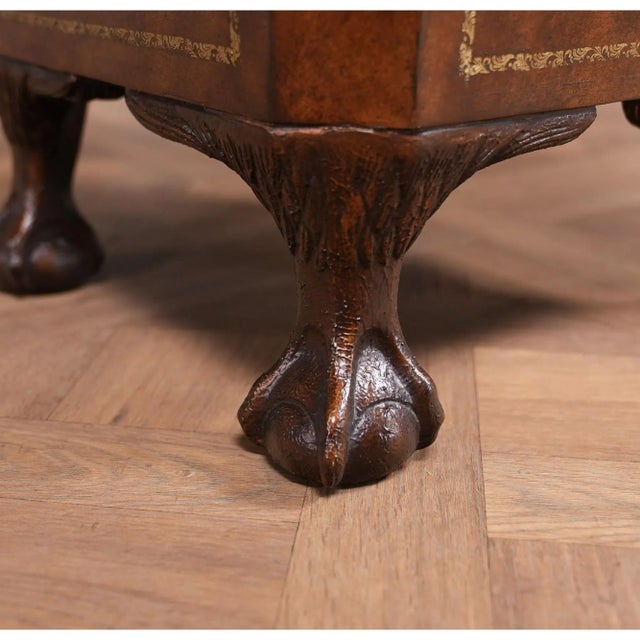 Brown Vintage Faux Leather Waste Can For Sale - Image 8 of 12