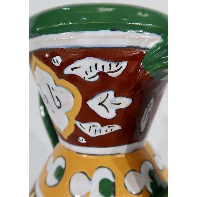 Brown Polychrome Vase in Enamelled Earthenware, Nabeul, 1920 For Sale - Image 8 of 18