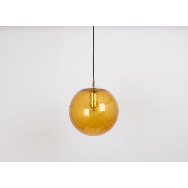 Large Glass Pendant Light attributed to Peill & Putzler, Germany, 1970s For Sale - Image 3 of 8