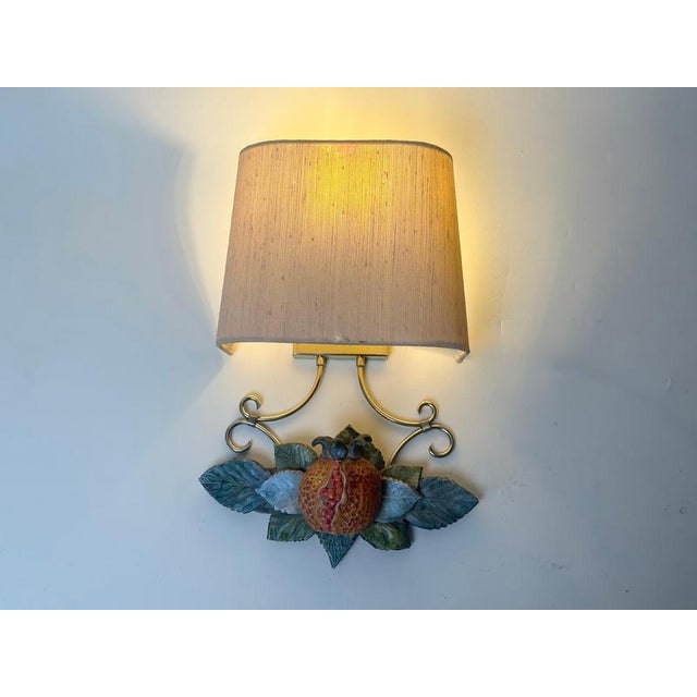 Italian Terracotta Pomegranate Wall Sconces, 1970s, Set of 2 For Sale - Image 9 of 12