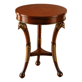 Italian Empire Olive Ash Burl Falcon Accent Table For Sale