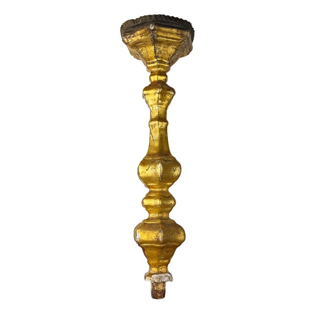 Architecture Salvage Wood Altar Candlestick For Sale