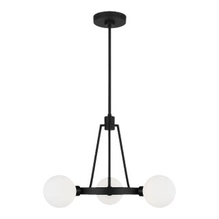 Sean Lavin By Visual Comfort Studio Clybourn 3-Light Chandelier in Midnight Black For Sale