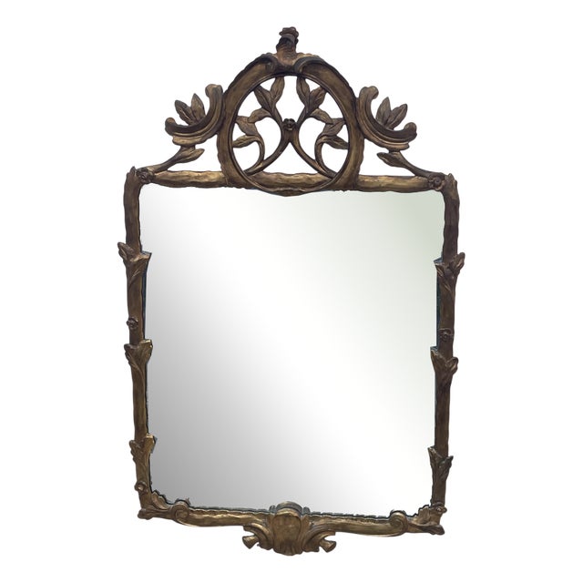 Mirror with Gilt Wood Decoration, 1940s For Sale
