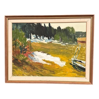 H. Wagnstedt, Landscape, 1950s, Oil Painting on Panel, Framed For Sale