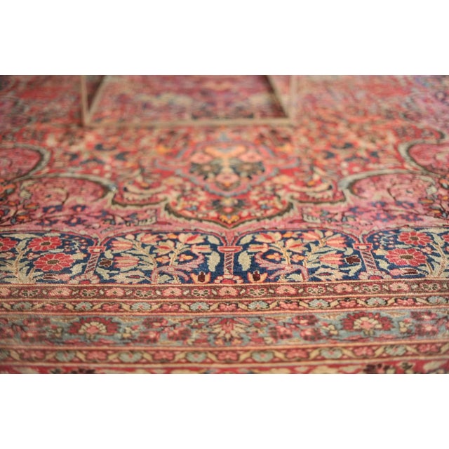 Textile Antique Madonna Botanical Rug, 10.8 x 14.3 For Sale - Image 7 of 11