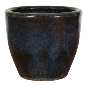 Thai Vintage Oversized Shigaraki Style Namako Glazed Planter with Wave Effects