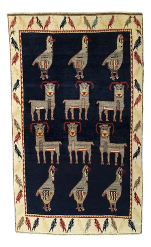 Hand-Knotted Gabbeh Nomadic Rug
