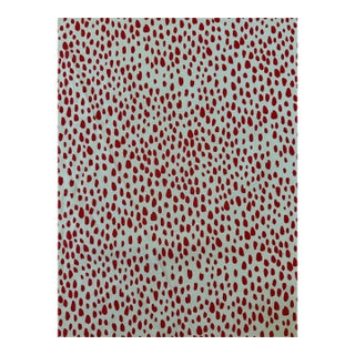 Brunschwig Fils Paule Marrot “La Pluie” Fabric 8 Yards Cotton in Red For Sale