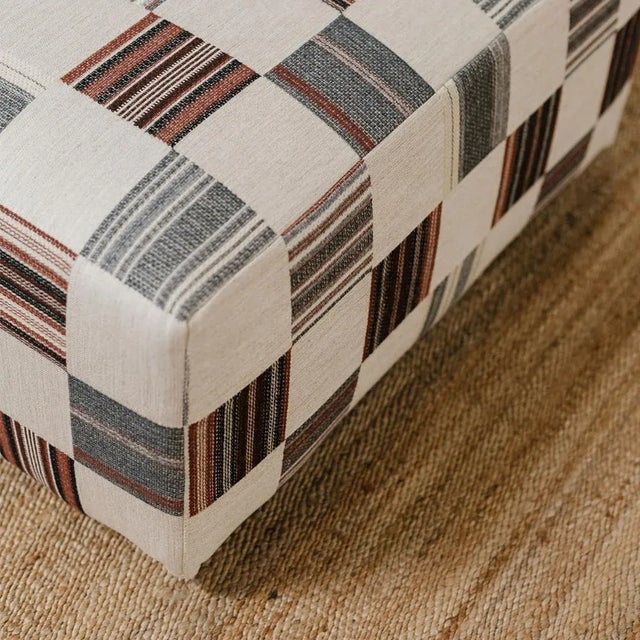 Late 20th Century Vintage Mid Century Square Ottoman For Sale - Image 4 of 5