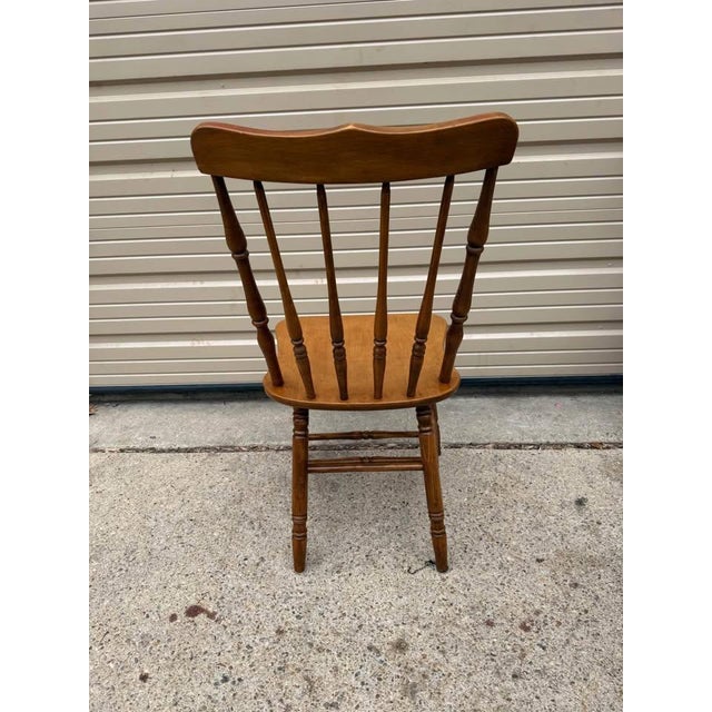 Late 20th Century Set of Four Vintage Bistro Style Solid Maple Spindle Back Dining Chairs For Sale In Washington DC - Image 6 of 10
