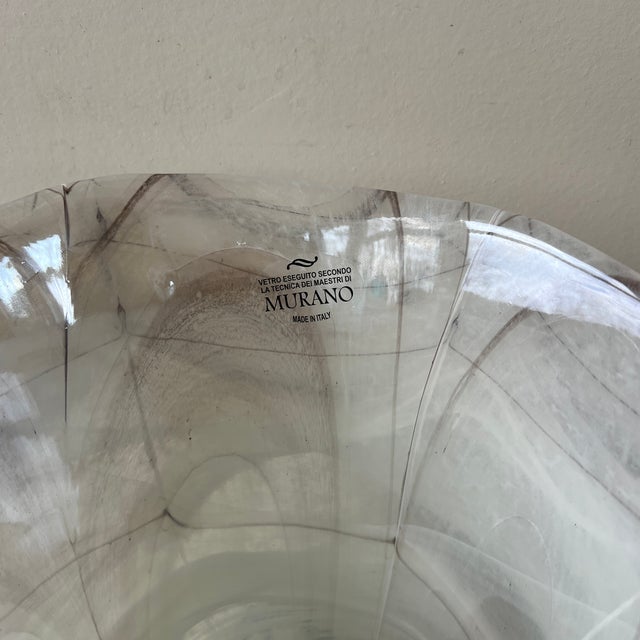 Italian Large Vintage Murano Glass Vase For Sale - Image 3 of 10