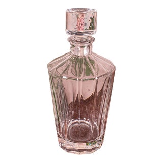 Vintage Brandy Decanter, English, Glass, Spirit Bottle, Art Deco, Mid Century For Sale