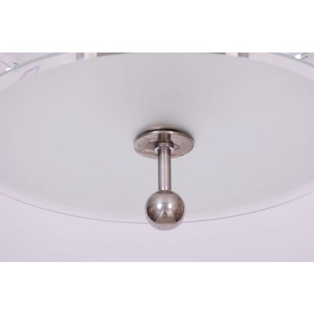 Bauhaus Czech Bauhaus Pendant in Chrome-Plated Steel and Frosted Glass, 1930s For Sale - Image 3 of 10