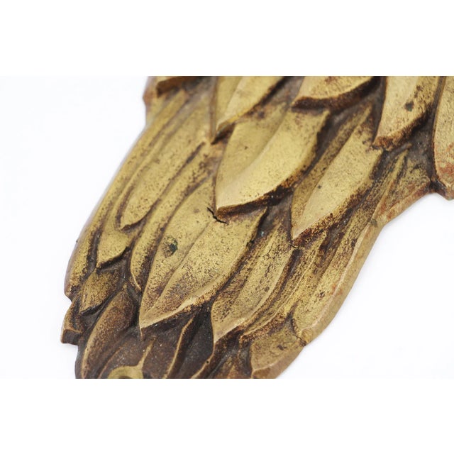 French Mid-Century Gilt Bronze Birds Drapery Rod Holders For Sale - Image 9 of 12