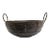 Vintage Round Hand Hammered Metal Bowl W/ Two Handles For Sale
