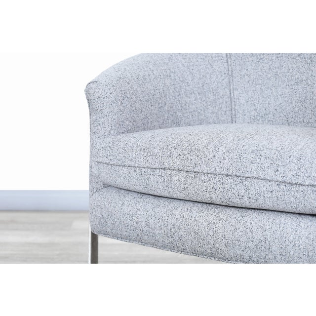 Mid-Century Modern Chrome "Barrel" Lounge Chairs Attributed to Milo Baughman For Sale - Image 10 of 12