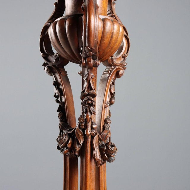 Wood Walnut Plant Stand, Italy, Late 19th Century For Sale - Image 7 of 11