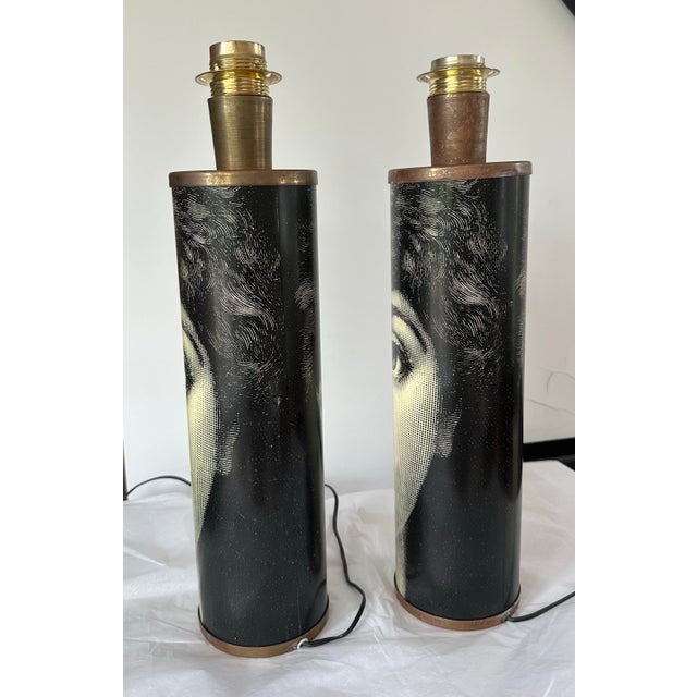 Piero Fornasetti 1960s Piero Fornasetti Theme and Variation Table Lamps, Italian - a Pair For Sale - Image 4 of 10