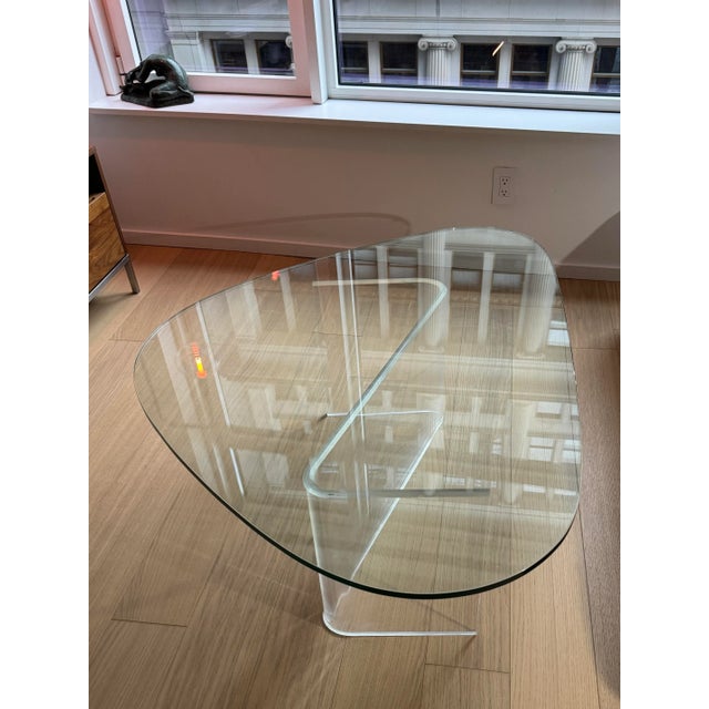 1970s Vintage Mid-Century Lucite Z-Shaped Coffee Table Base For Sale - Image 4 of 11