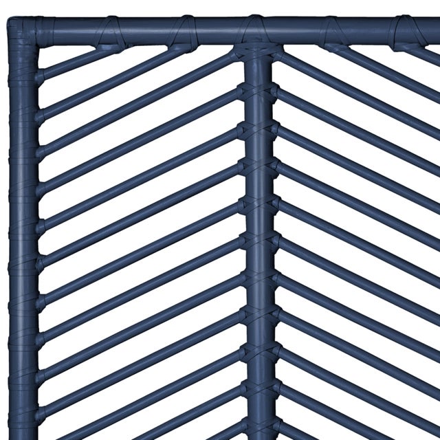 David Francis Liam Platform Bed Double - Navy For Sale - Image 4 of 12