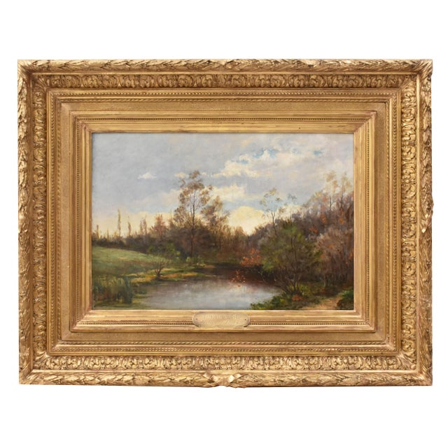 Théodore Gardère, Landscape of Dordogne, 19th Century, Oil Painting on Canvas, Framed For Sale - Image 11 of 11