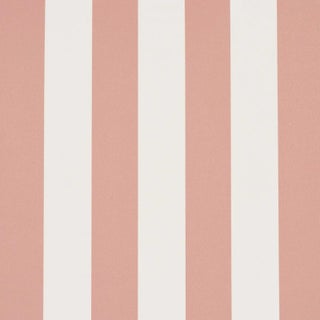 Schumacher Emma Stripe Wallpaper In Coral For Sale